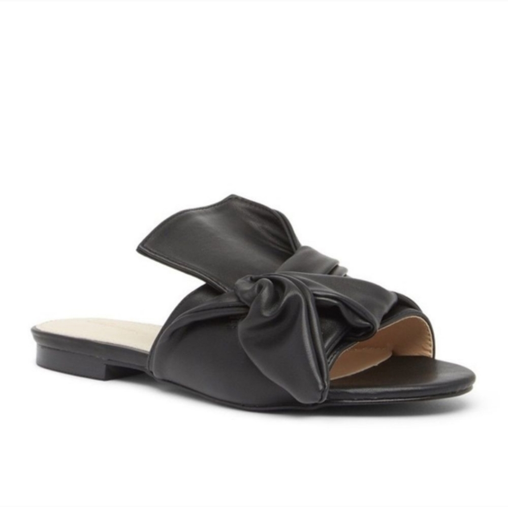 Catherine Malandrino Women's Black Timey Knot Slides.